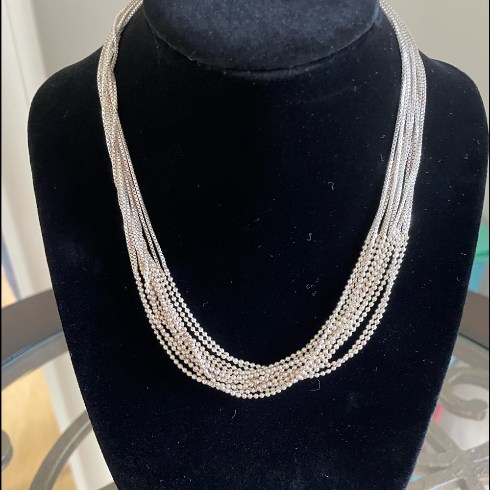Twelve Strand Silver Necklace